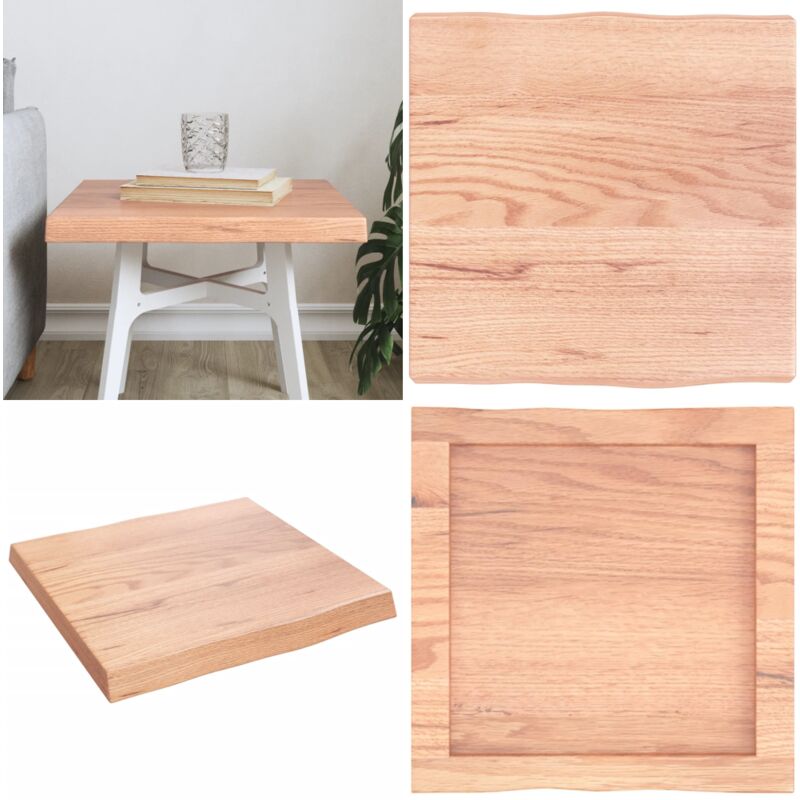 Dessus de table bois massif traité bordure assortie - Dessus De Table - Plateau De Table - Bois Massif - Chêne - Meuble De Salle à Manger - Home &