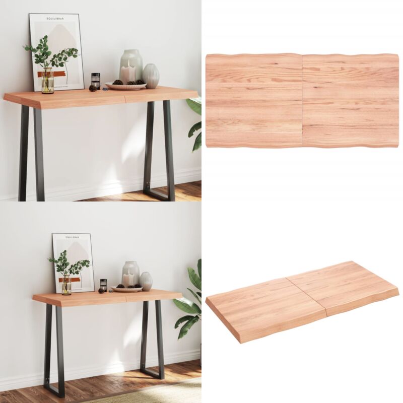 Dessus de table bois massif traité bordure assortie - Dessus De Table - Plateau De Table - Table En Bois - Table à Manger - Meuble De Salle à Manger