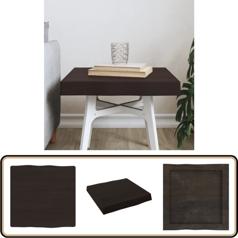 Dessus de table bois massif traité bordure assortie - Dessus De Table - Plateau De Table - Table En Bois - Chêne Massif - Meuble De Salle à Manger