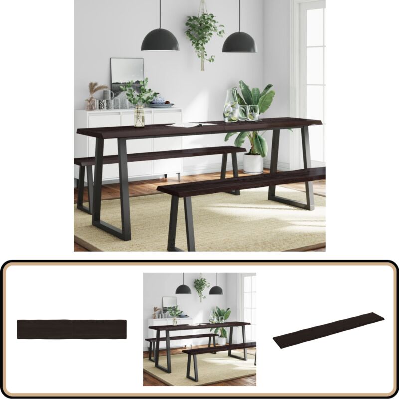 Dessus de table bois massif traité bordure assortie - Dessus De Table - Plateau De Table - Table En Bois - Chêne Massif - Meuble De Salle à Manger