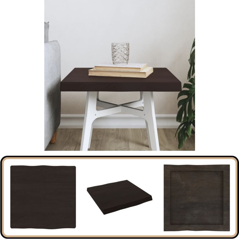 Dessus de table bois massif traité bordure assortie - Dessus De Table - Plateau De Table - Table En Bois - Chêne Massif - Meuble De Salle à Manger