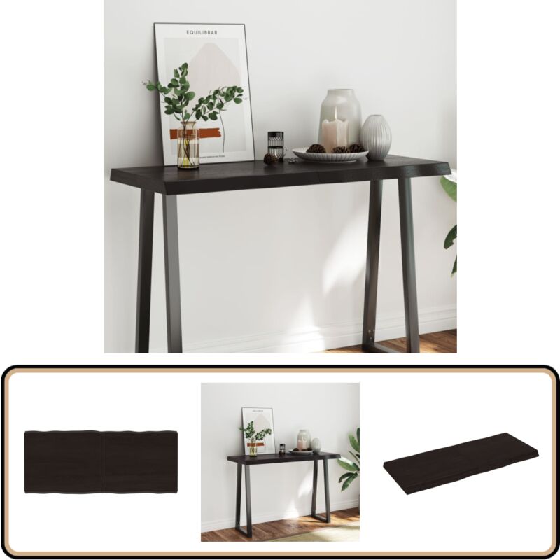 Dessus de table bois massif traité bordure assortie - Dessus De Table - Plateau De Table - Table En Bois - Chêne Massif - Meuble De Salle à Manger