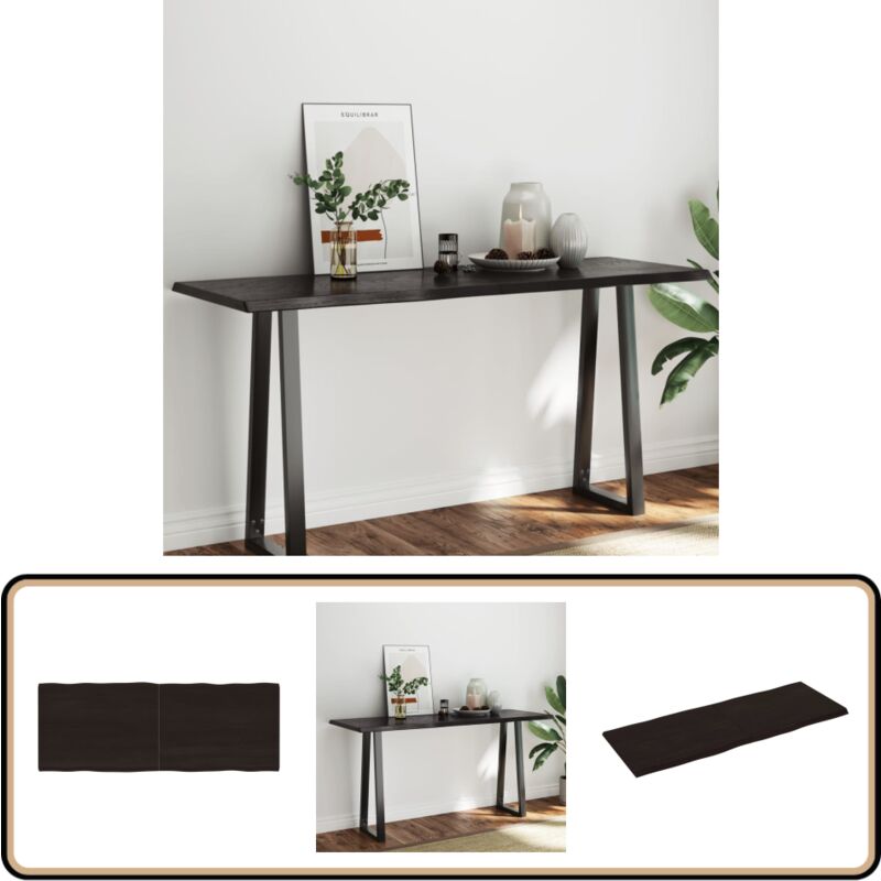 Dessus de table bois massif traité bordure assortie - Dessus De Table - Plateau De Table - Table En Bois - Chêne Massif - Meuble De Salle à Manger