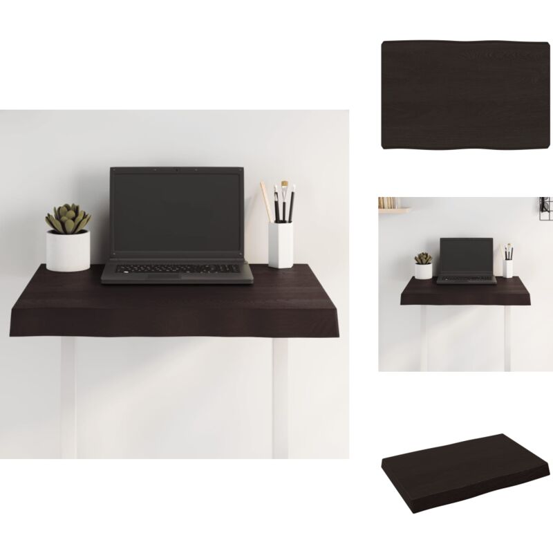 Dessus de table bois massif traité bordure assortie - Dessus De Table - Plateau De Table - Table En Bois - Chêne Massif - Meuble De Salle à Manger