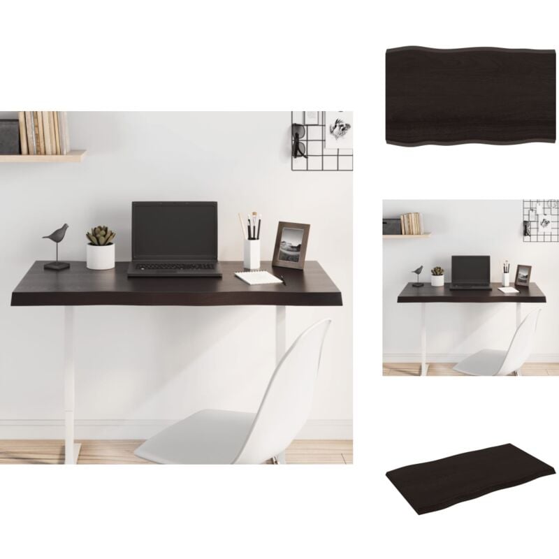 Dessus de table bois massif traité bordure assortie - Dessus De Table - Plateau De Table - Table En Bois - Chêne Massif - Meuble De Salle à Manger