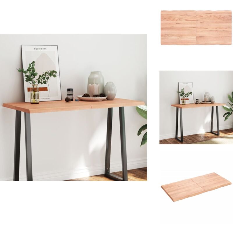 Dessus de table bois massif traité bordure assortie - Dessus De Table - Plateau De Table - Table En Bois - Chêne Massif - Meuble De Salle à Manger