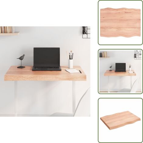 Dessus de table bois massif traité bordure assortie - Dessus De Table - Plateau De Table - Table En Bois - Chêne Massif - Meuble De Salle À Manger
