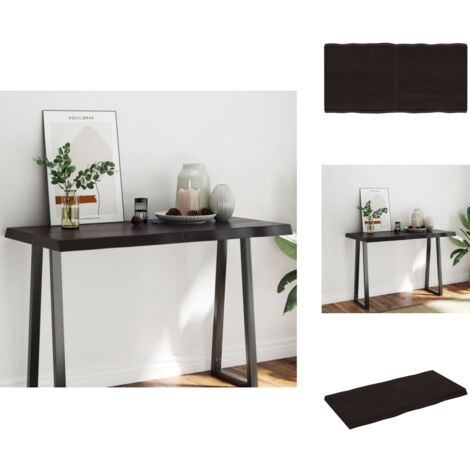 Dessus de table bois massif traité bordure assortie - Dessus De Table - Plateau De Table - Table En Bois - Chêne Massif - Meuble De Salle À Manger