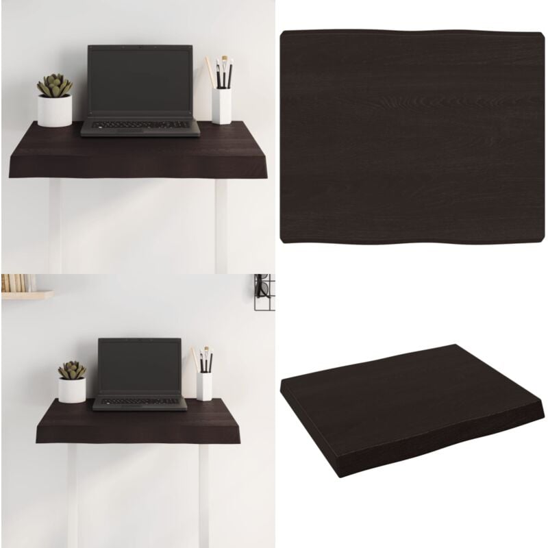 Dessus de table bois massif traité bordure assortie - Dessus De Table - Plateau De Table - Table En Bois - Chêne Massif - Meuble De Salle à Manger