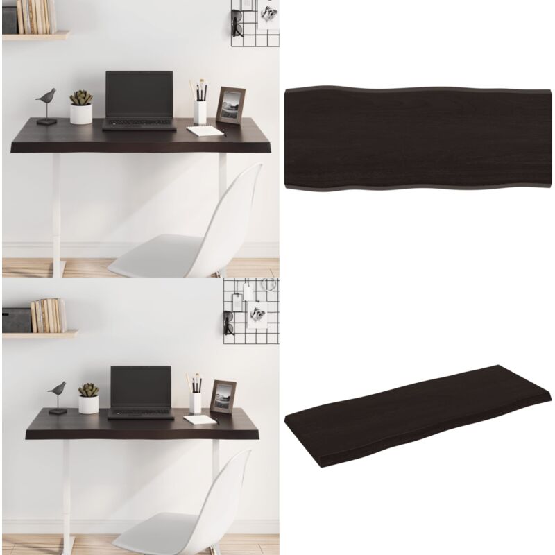 Dessus de table bois massif traité bordure assortie - Dessus De Table - Plateau De Table - Table En Bois - Chêne Massif - Meuble De Salle à Manger