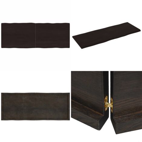 Dessus de table bois massif traité bordure assortie - Dessus De Table - Plateau De Table - Table En Bois - Chêne Massif - Meuble De Salle À Manger - Home & Living