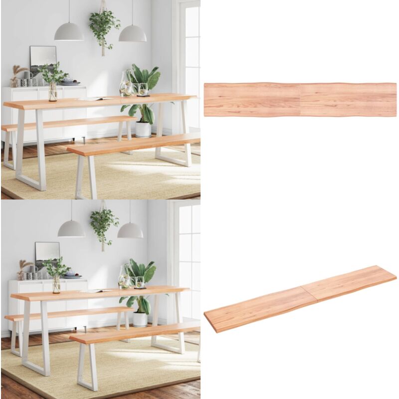 Dessus de table bois massif traité bordure assortie - Dessus De Table - Table En Bois - Plateau De Table - Chêne Massif - Meuble De Salle à Manger