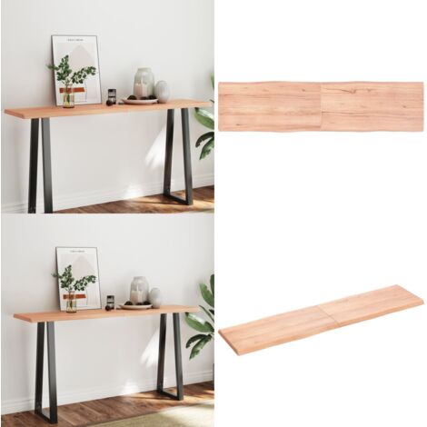 Dessus de table bois massif traité bordure assortie - Dessus De Table - Table En Bois - Plateau De Table - Chêne Massif - Meuble De Salle À Manger - Home & Living