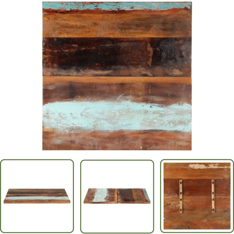 Dessus de table carré 80x80 cm 25-27 mm Bois de récupération