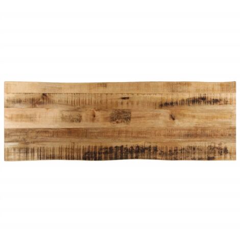 Dessus De Table En Bois De Manguier Massif - Bord Vivant Rustique - 90x60x2,5 Cm