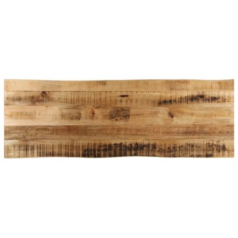 Dessus de table bord vivant-Plateau de Table de Remplacement 120x40x2,5 cm bois de manguier brut 869196