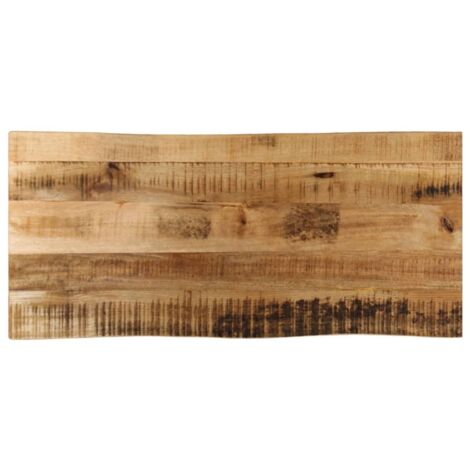 Dessus de table bord vivant-Plateau de table de remplacement 80x40x3,8 cm bois de manguier brut
