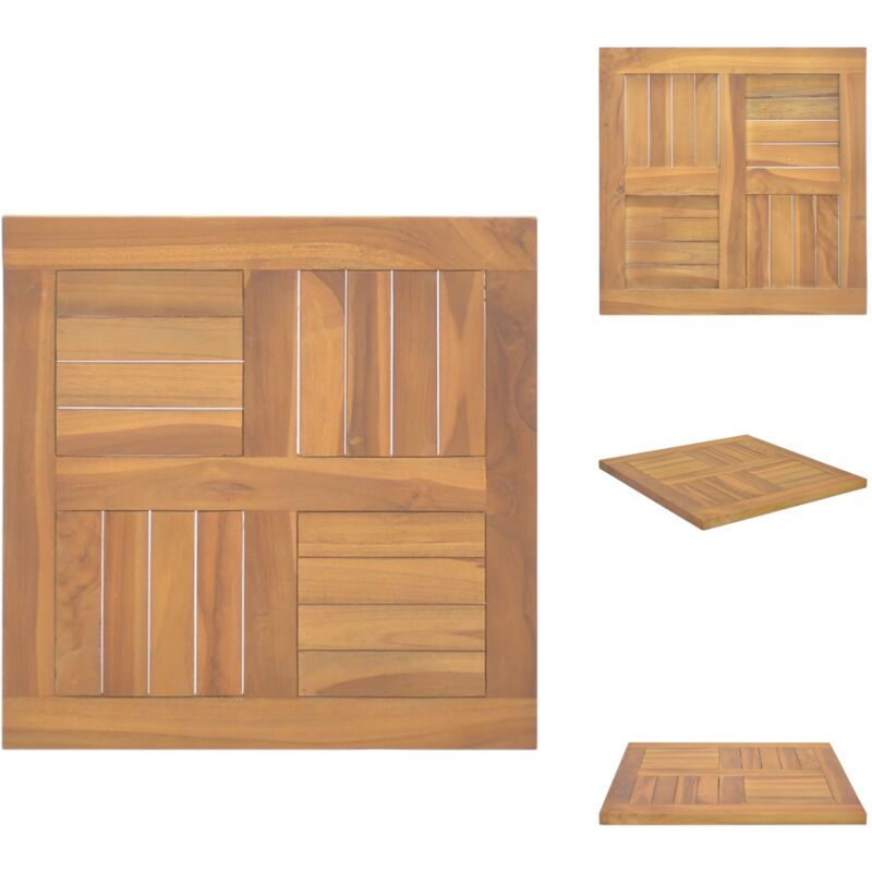 Dessus de table carré 50x50x2,5 cm Bois de teck massif - Dessus De Table - Plateau De Table - Bois De Teck - Meuble De Salle à Manger - Décoration