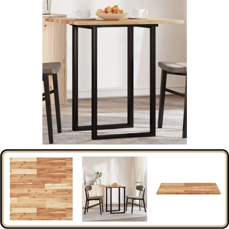 Dessus de table carré 70x70x2 cm bois massif d'acacia - Dessus De Table - Table En Bois - Acacia - Table Ronde - Table Carrée