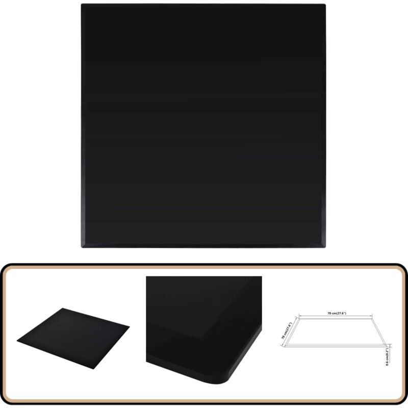 Dessus de table carré Verre trempé 700 x 700 mm - Dessus De Table - Plateau De Table - Verre Trempé - Décoration Intérieure - Meubles De Salle à