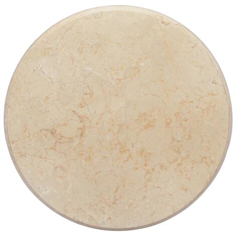 Dessus de table Crème Ø50x2,5 cm Marbre vidaXL