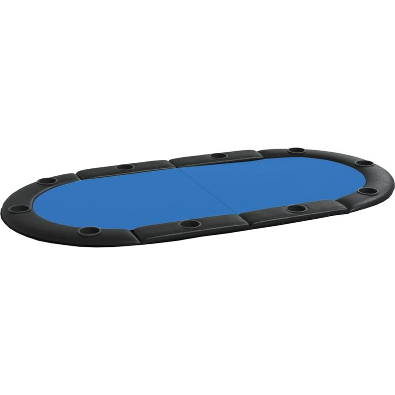 Dessus de table de poker pliable 10 joueurs Bleu 208x106x3 cm Vidaxl