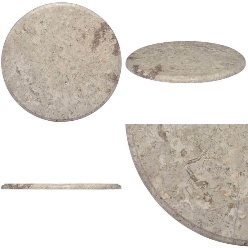 Dessus de table Gris Ø50x2,5 cm Marbre - Dessus De Table Marbre - Plateau De Table - Table Basse - Table De Salle à Manger - Décoration Intérieure