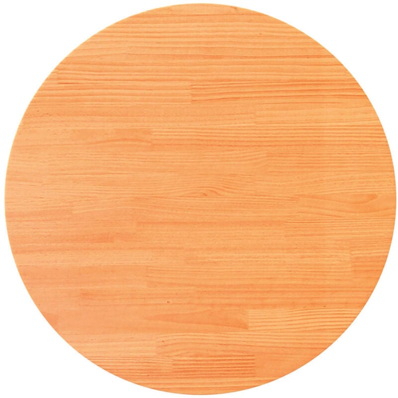Dessus de table rond cire marron Ø80x2,5 cm bois de pin massif Vidaxl
