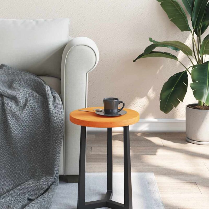 Dessus de table rond cire marron Ø30x2,5 cm bois de pin massif Vidaxl