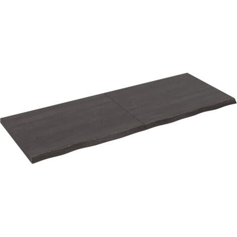 Dessus de table gris foncé bois chêne massif traité