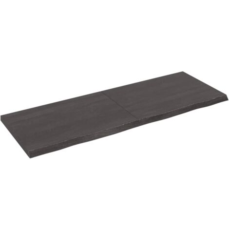 Dessus de table gris foncé bois chêne massif traité