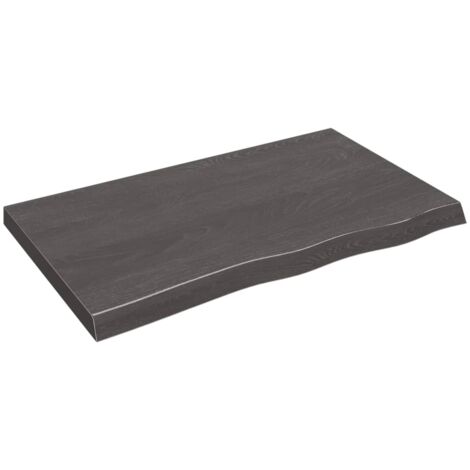 Dessus de table gris foncé bois chêne massif traité