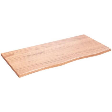 Dessus de table marron clair 100x50x2 bois chêne traité