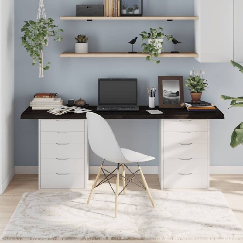 Dessus de bureau gris foncé 180x60x4 cm bois chêne traité