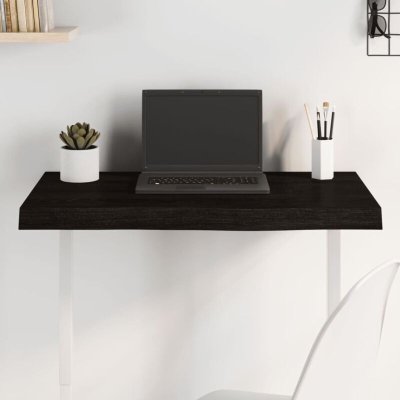 Dessus de table marron foncé bois chêne massif traité Vidaxl