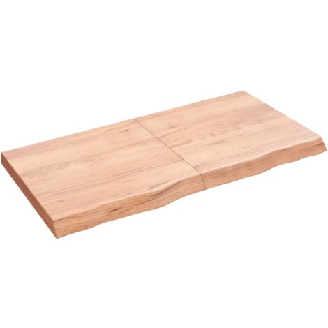 Dessus de table marron clair bois chêne massif traité