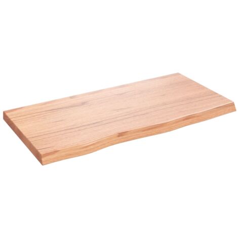 Dessus de table marron clair bois chêne massif traité