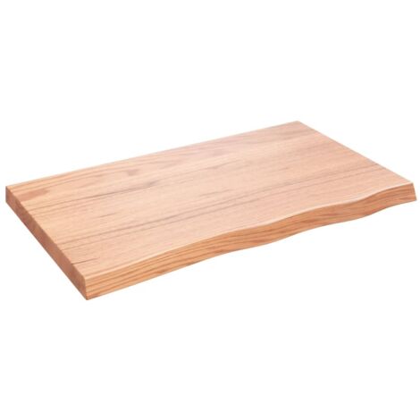 Dessus de table marron clair bois chêne massif traité