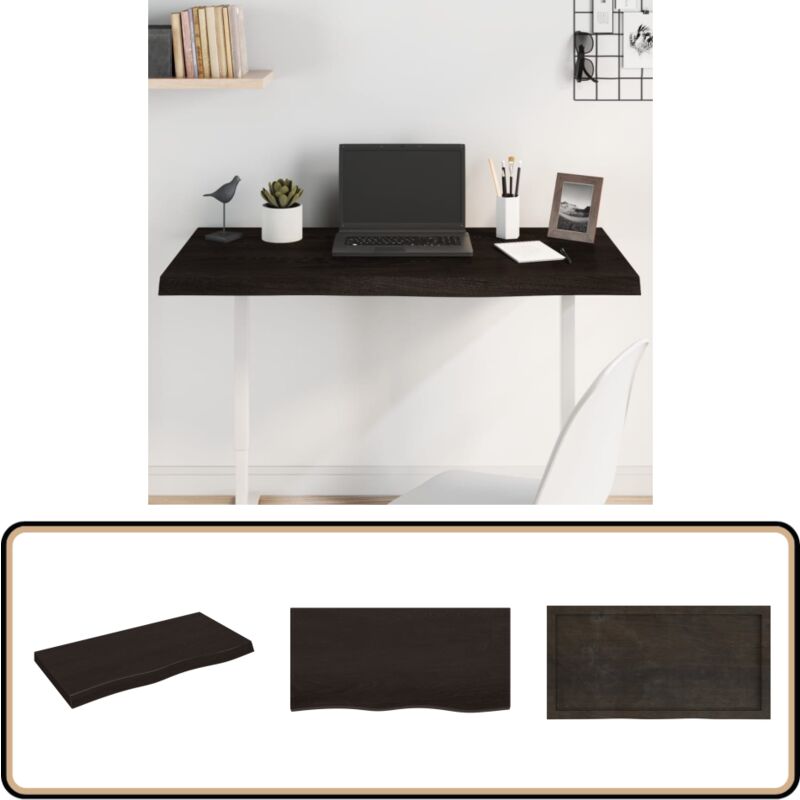 Dessus de table marron foncé bois chêne massif traité - Dessus De Table - Plateau De Table - Bois De Chêne - Meuble De Salle à Manger - Décoration
