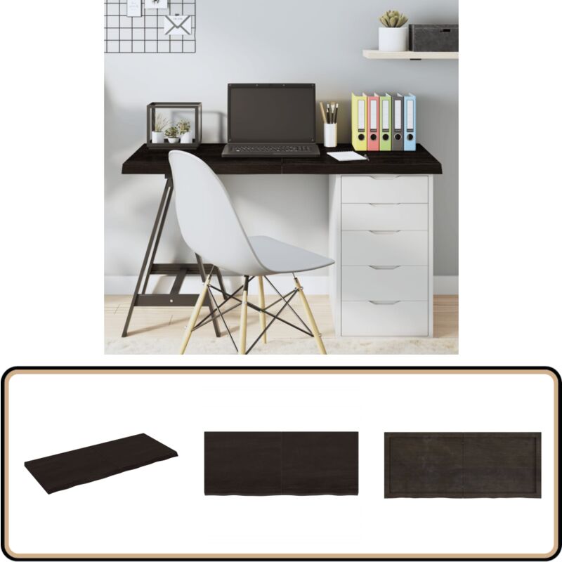 Dessus de table marron foncé bois chêne massif traité - Dessus De Table - Plateau De Table - Table En Bois - Chêne Massif - Meuble De Salle À Manger