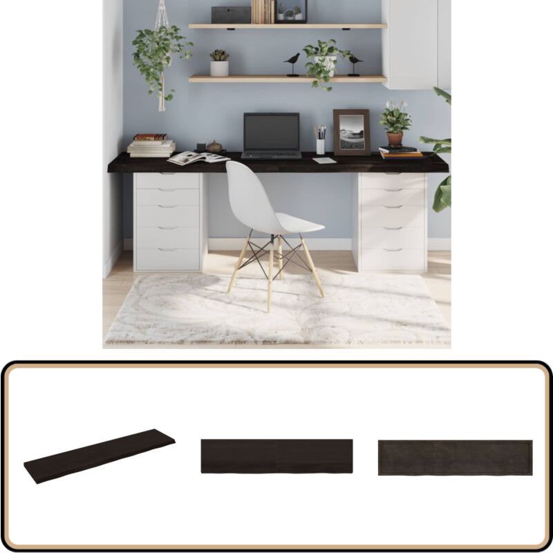 Dessus de table marron foncé bois chêne massif traité - Dessus De Table - Plateau De Table - Table En Bois - Chêne Massif - Meuble De Salle à Manger