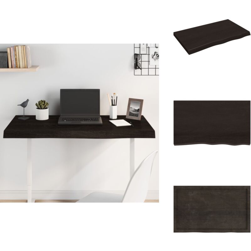 Dessus de table marron foncé bois chêne massif traité - Dessus De Table - Plateau De Table - Table En Bois - Chêne Massif - Meuble De Salle à Manger