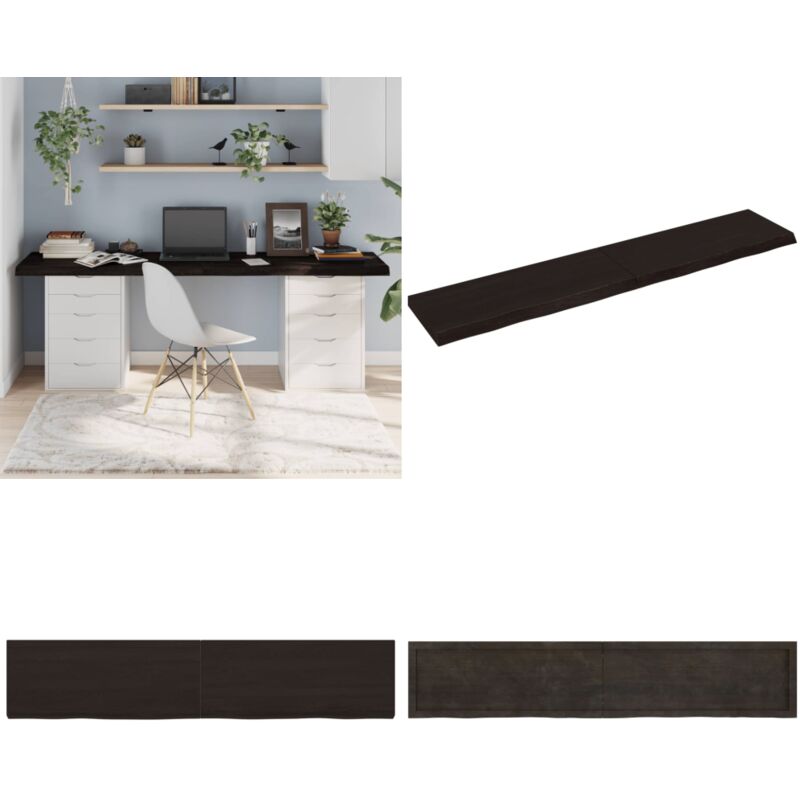 Dessus de table marron foncé bois chêne massif traité - Dessus De Table - Plateau De Table - Table En Bois - Chêne Massif - Meuble De Salle à Manger