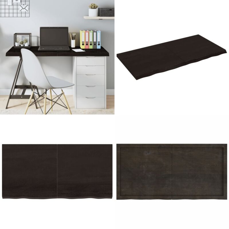 Dessus de table marron foncé bois chêne massif traité - Dessus De Table - Plateau De Table - Table En Bois - Chêne Massif - Meuble De Salle à Manger