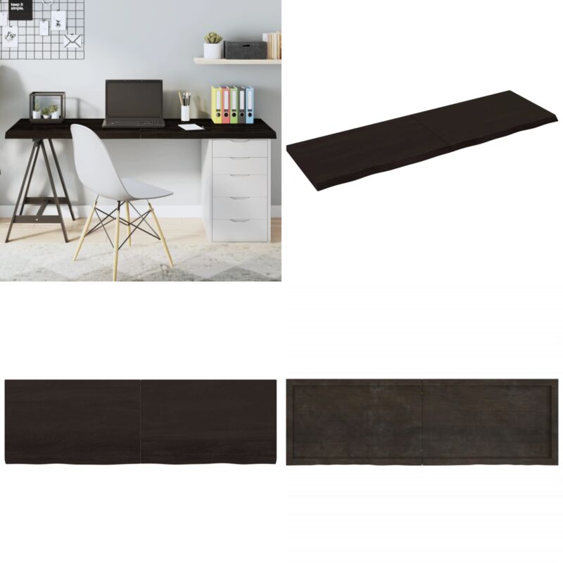 Dessus de table marron foncé bois chêne massif traité - Dessus De Table - Plateau De Table - Table En Bois - Chêne Massif - Meuble De Salle À Manger