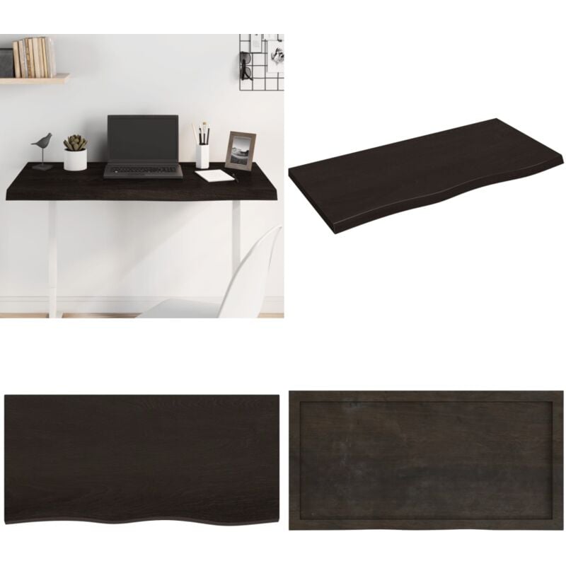 Dessus de table marron foncé bois chêne massif traité - Dessus De Table - Plateau De Table - Table En Bois - Chêne Massif - Meuble De Salle à Manger