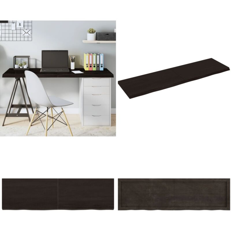 Dessus de table marron foncé bois chêne massif traité - Dessus De Table - Plateau De Table - Table En Bois - Chêne Massif - Meuble De Salle à Manger
