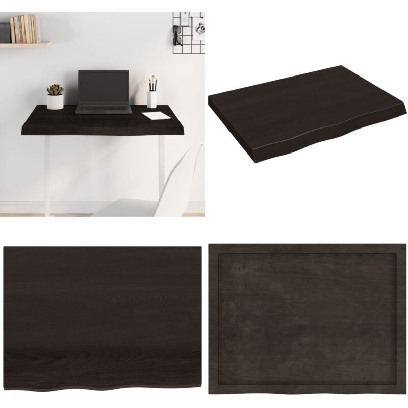 Dessus de table marron foncé bois chêne massif traité - Dessus De Table - Plateau De Table - Table En Bois - Chêne Massif - Meuble De Salle à Manger