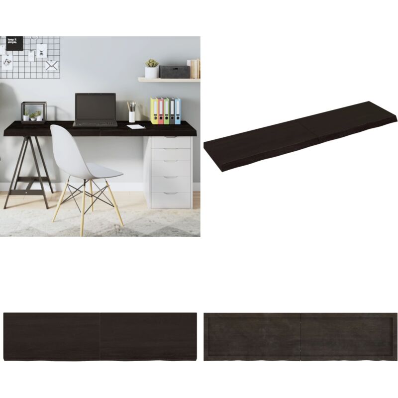 Dessus de table marron foncé bois chêne massif traité - Dessus De Table - Plateau De Table - Table En Bois - Chêne Massif - Meuble De Salle à Manger
