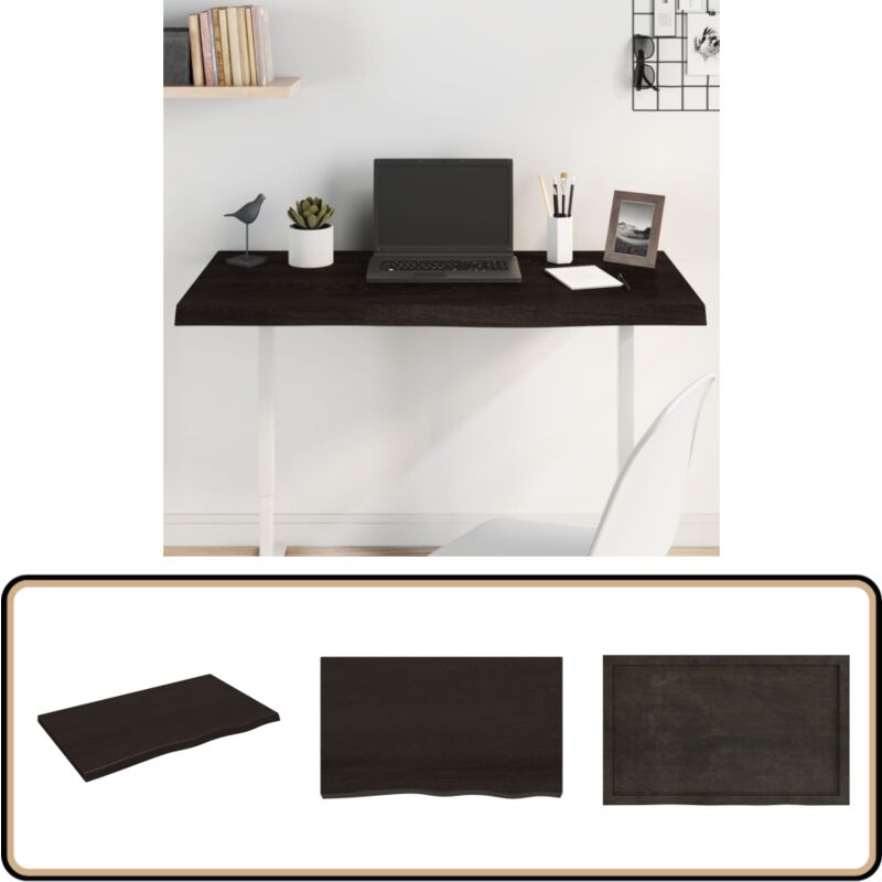 Dessus de table marron foncé bois chêne massif traité - Plateau De Table - Dessus De Table - Table En Bois - Chêne Massif - Décoration Intérieure
